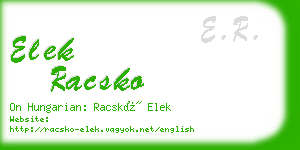 elek racsko business card